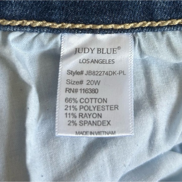 Judy Blue Skinny Fit Capri Denim Blue Jeans Plus Size 20W - Picture 4 of 4